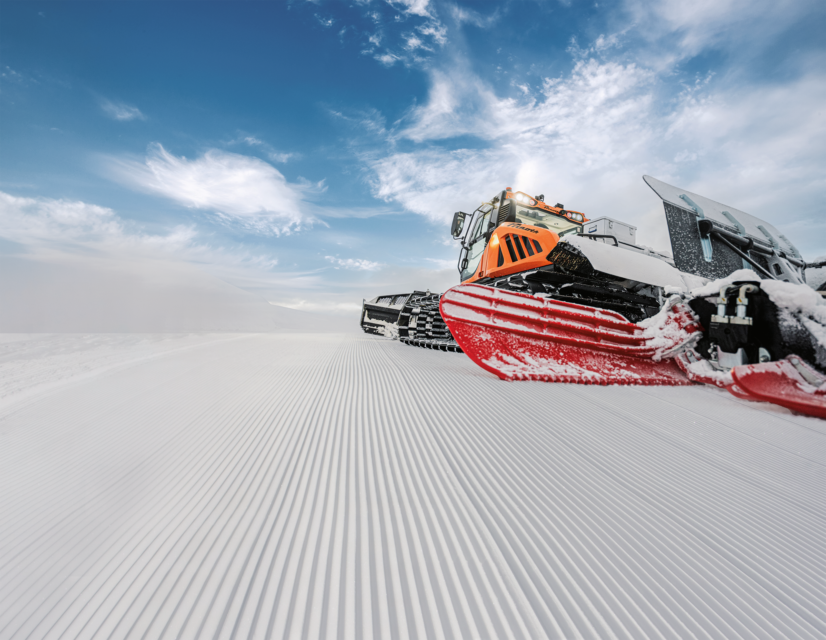 The Bison Antarctic supports runway preparation and maintenance by creating and maintaining prepared snow surfaces required for aircraft operations during expedition seasons.